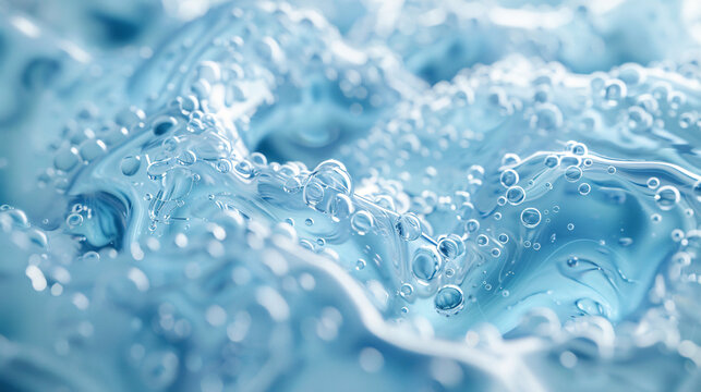 A close-up 3D illustration of hydrogel application on human skin, demonstrating its moisture retention and healing properties.