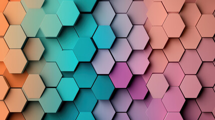 Naklejka premium Gradient hexagonal pattern in soft pastel colors