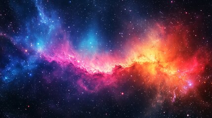 Fototapeta premium Cosmic Nebula, vibrant colors, space background, astronomy