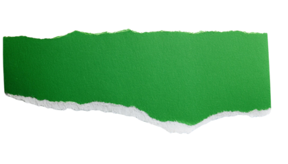 Torn Green Paper isolated on transparent background