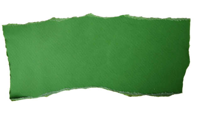 Torn Green Paper isolated on transparent background - Powered by Adobe