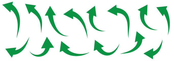 green curved graph with arrow png file type