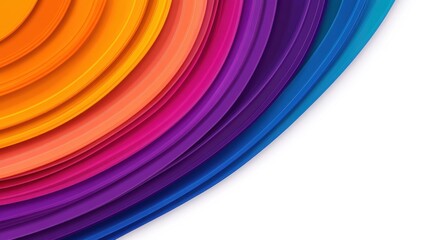 Obraz premium Vibrant, swirling layers of colored paper create a visually striking, dynamic effect, showcasing a gradient from orange to blue.