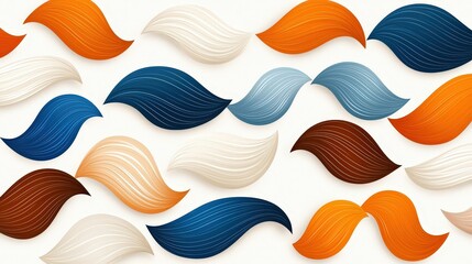 Abstract Wave Patterns with Warm and Cool Colors in a Contemporary Design Style
