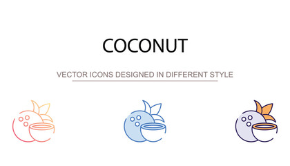 Coconut icon design with white background stock illustration
