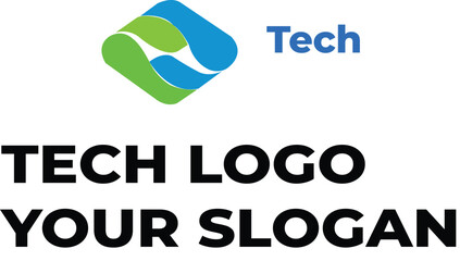 Modern Tech Logo Design Template with Your Customizable Slogan.