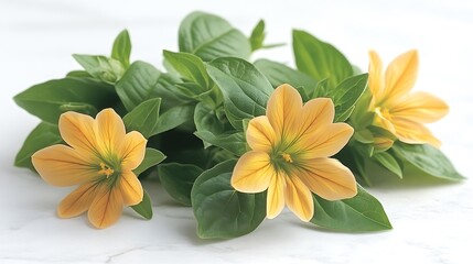 Bouquet of Yellow Flowers on Marble