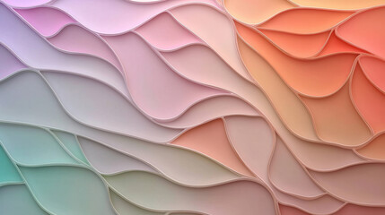 Holographic pastel waves create fluid and glossy texture