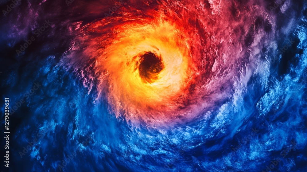 Canvas Prints vortex of energy, blending warm and cool tones, creates dynamic abstract background.