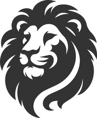 A lion with a mischievous grin vector silhouette