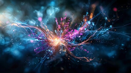 Dynamic abstract visualization of social justice art in a colorful digital space environment