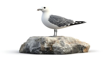 Obraz premium Seagull on a rock coastal area wildlife photography natural setting close-up