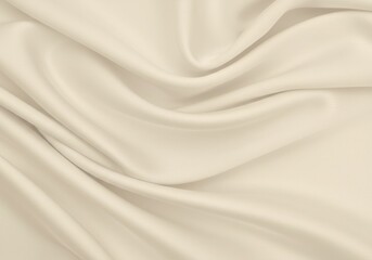 Obraz premium Smooth cream-colored satin fabric, Soft flowing folds, Delicate sheen, Luxurious textile texture, Gentle curves and shadows