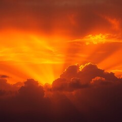 Fototapeta premium red sunset over sea in clouds 