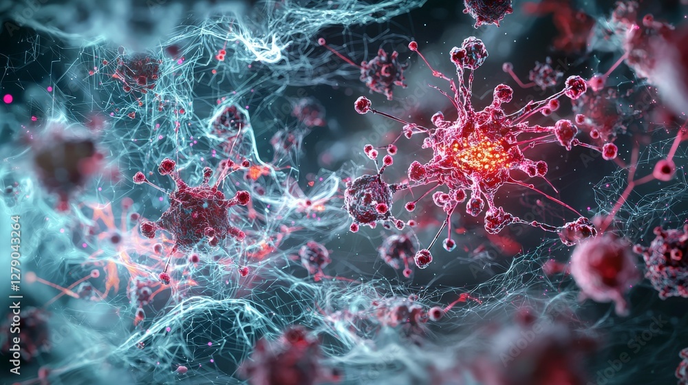 Poster Nanotechnology in action intricate microstructures scientific laboratory digital art abstract environment