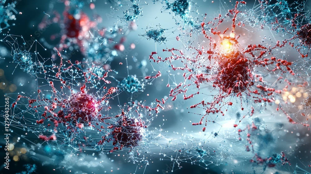 Aufkleber nanotechnology innovations in an abstract scene digital realm intricate visualization scientific env