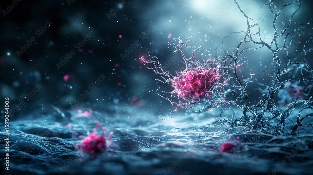 Poster emotional abstract scene depicting human feelings in a fluid environment digital art macro view surr