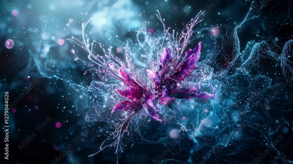 Poster Abstract emotional landscape digital art surreal environment ethereal view visual representation of feelings