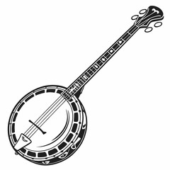 Banjo silhouette vector illustration
