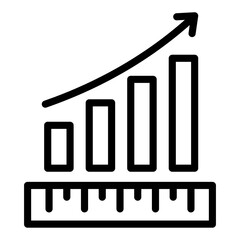Business graph with an upward arrow, isolated on a transparent background. Ideal for financial growth, analytics, success, and economic trends.

