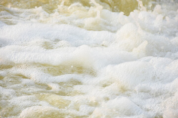 Splashing water from man-made water pumps