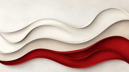 Abstract Flowing Waves in Soft Tones of Red and Cream for Modern Design Backgrounds