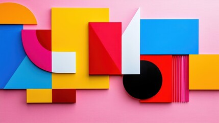 Acrylic representation of financial stability through layered geometric shapes