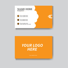 modern Professional corporate business card template design. orange and white.