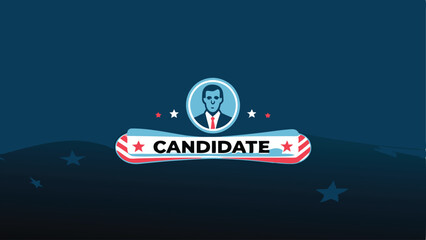 Fototapeta premium Design a clean, professional banner for a political candidate featuring a confident portrait and campaign slogan. Include subtle patriotic elements.