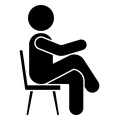 A silhouette of a man sitting stylishly at a table and chair, isolated on a transparent PNG background, perfect for modern designs, presentations, and creative projects.

