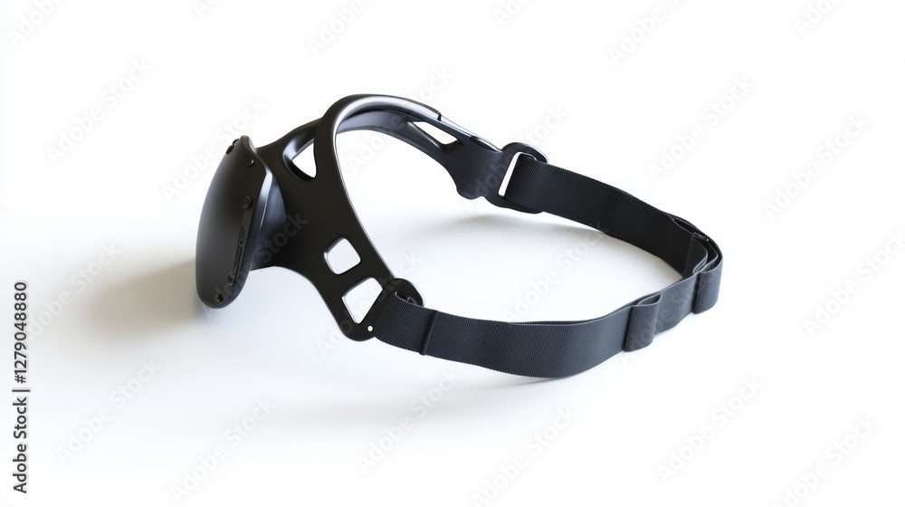 Poster adjustable vr headset rendering digital workspace 3d model modern studio close-up view innovative de