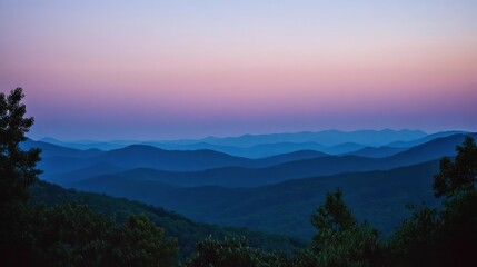 Fototapeta premium Blue Ridge Mountains Sunset Landscape View