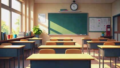 Artistic portrayal of a warm and inviting classroom environment