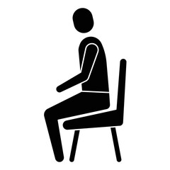 A silhouette of a man sitting stylishly at a table and chair, isolated on a transparent PNG background, perfect for modern designs, presentations, and creative projects.

