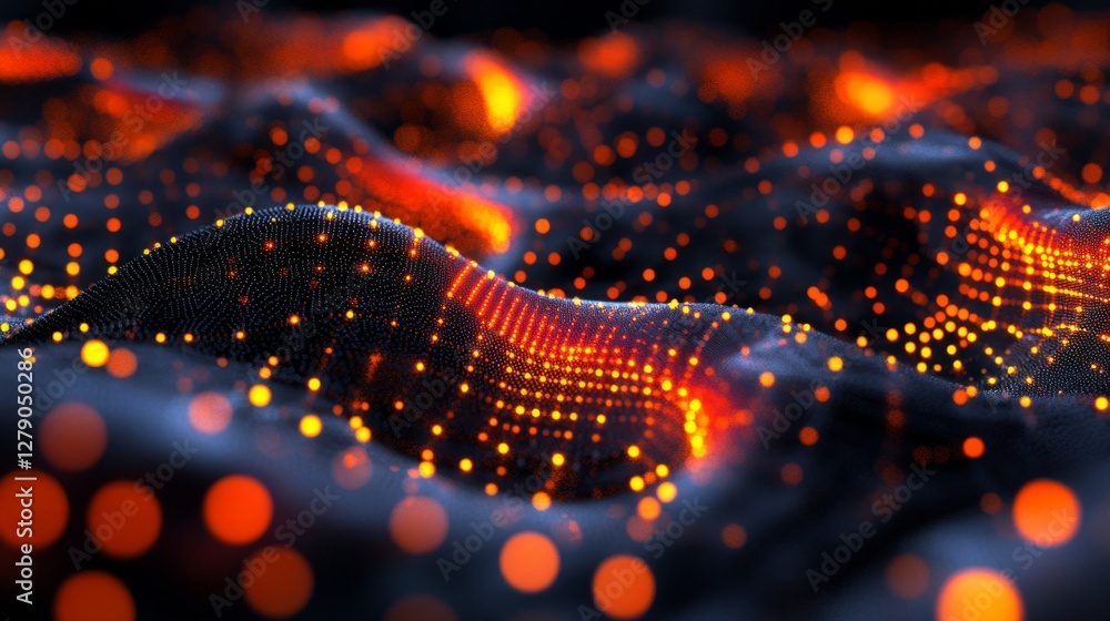 Poster visualize machine learning innovations digital art studio abstract imagery tech environment artistic