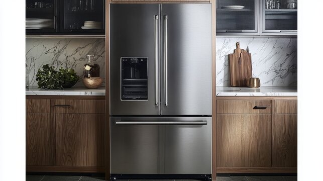 Tall and sleek design enhances kitchen aesthetics.