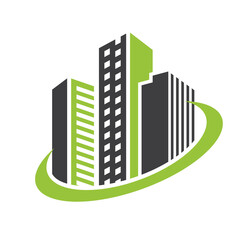 A vector illustration of a building icon logo, isolated on a white background in PNG format. Perfect for real estate, construction, architecture, and corporate branding.


