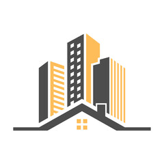 A vector illustration of a building icon logo, isolated on a white background in PNG format. Perfect for real estate, construction, architecture, and corporate branding.

