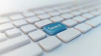 White Keyboard Featuring a Blue Search Button