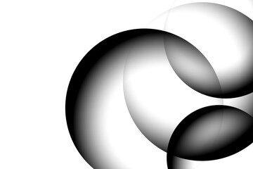 Modern Black Circle On White Background. Abstract Business Banner. Technology Wallpaper. Illustration. Futuristic. Minimal