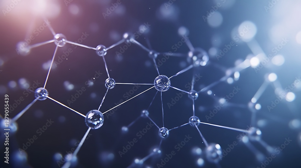 Aufkleber Futuristic particle physics dashboard image featuring molecular structures and dynamic visuals.