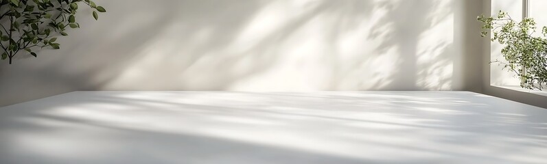 Obraz premium Plain white desk mockup featuring subtle textures, ideal for showcasing designs or product presentations.