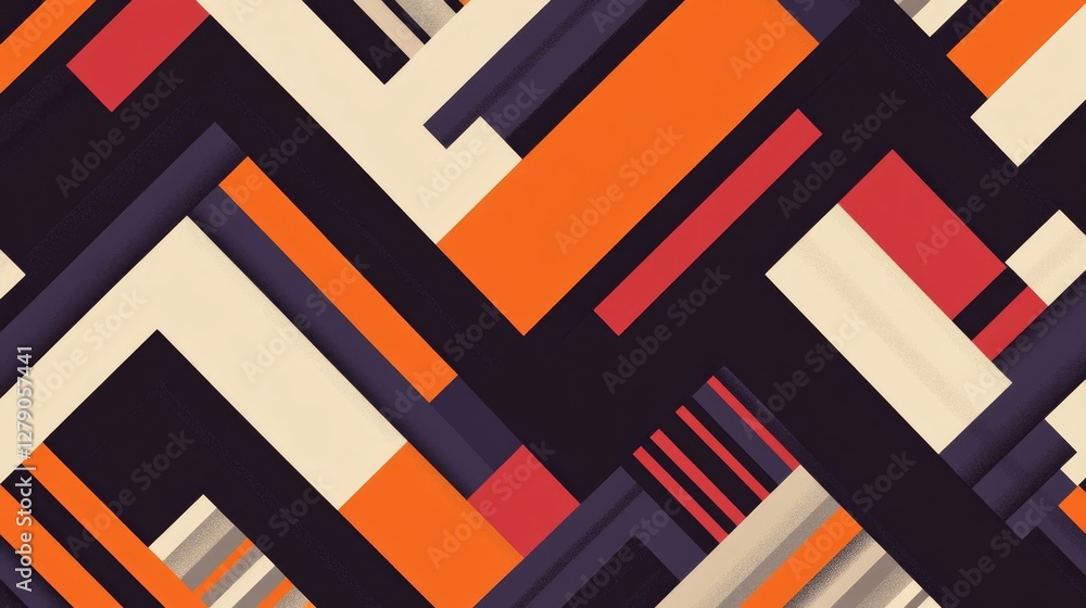Poster creating bold geometric patterns design studio graphic art creative space eye-level seamless pattern