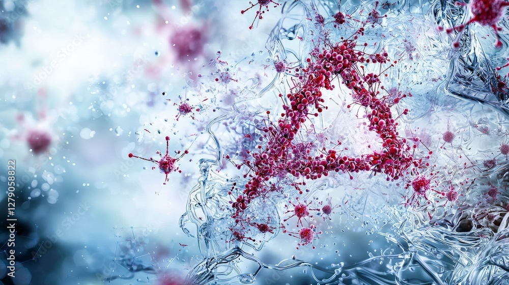 Poster exploring synthetic biology art cellular creativity laboratory setting digital art abstract environm
