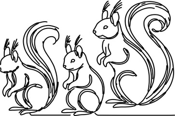 squirrel line art illustration