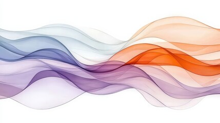 Fototapeta premium Colorful Abstract Waves of Fluid Shapes in Soft Tones on a Light Background for Design