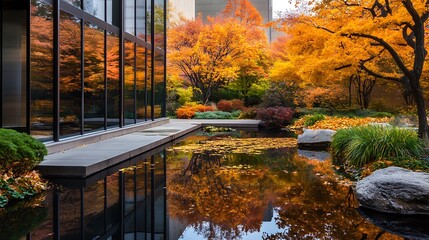 autumn landscape with sleek modern design image