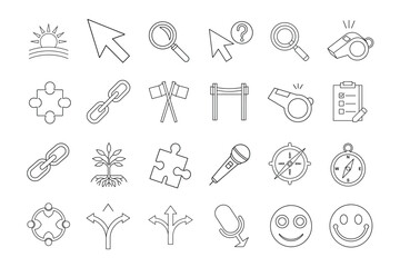 editable line art of  support icon illustration on white background 