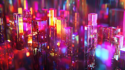 Neon Cityscape: A Futuristic Metropolis of Glass and Light