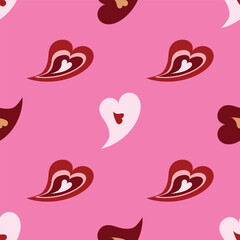 Obraz premium Hearts polkadots in reds, pinks and gold